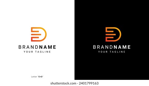 Letter DE Monogram Logo Design Vector.