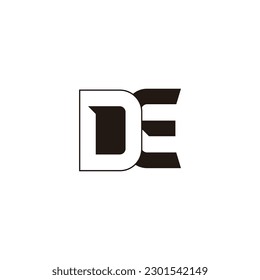 letter de outline geometric logo vector 