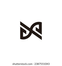 letter de simple geometric arrow line logo vector 