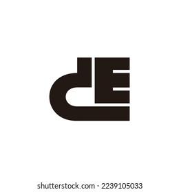 letter de simple geometric clean logo vector 