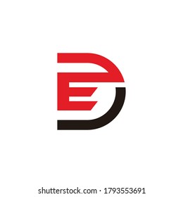 letter de simple geometric line art shape symbol logo vector