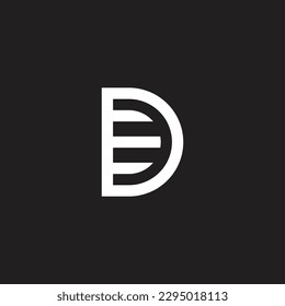 letter de simple geometric line logo vector 