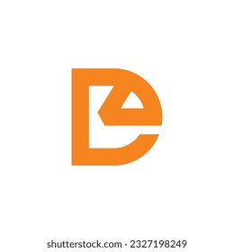 letter de simple geometric line logo vector 