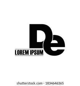 Letter DE simple logo design vector