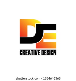 Letter DE simple logo design vector