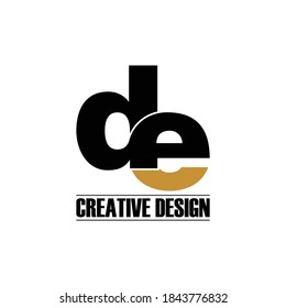 Letter DE simple logo design vector