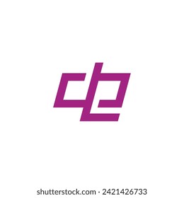 letter de simple purple geometric line logo vector 