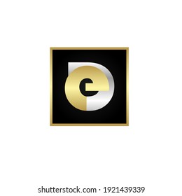 the letter DE. vector logo, monogram, alphabet, golden gradient design