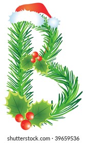 Letter with decoration for  Christmas  design
