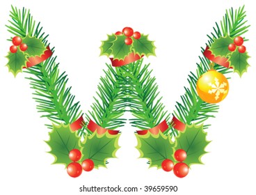 Letter with decoration for  Christmas  design