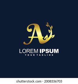 letra A vector de diseño de logotipo decorativo