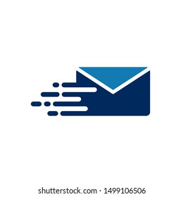 Letter delivery with speed symbol vector logo template