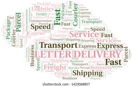 Letter Delivery word cloud. Wordcloud made with text only.