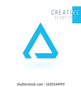 Letter A or delta geometric triangle logo design. Business identity tech element. Stock Vector illustration isolated on white background.