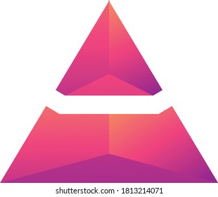 Letter Delta Pyramid Color Geometric Vector Stock Vector (Royalty Free ...