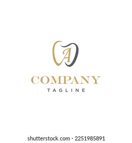 A Letter Dental Elegant Vector logo icon vector Template.eps