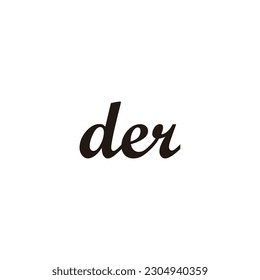 Letter der connect geometric symbol simple logo vector