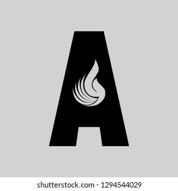 Letter A design and a combination of fire for logos or icons that are very modern and simple. Vector EPS 10.