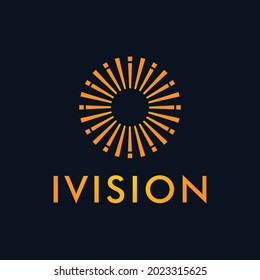letter i design with a combination of vision