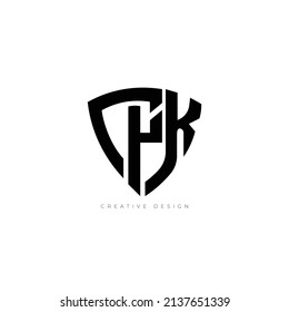 Letter design CPK shield shape brand logo