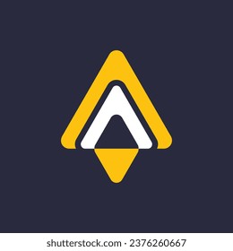 Letter A design element icon with arrow concept idea