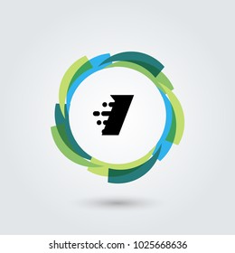 Letter I Design element. Vector circle illustration. Business logo.