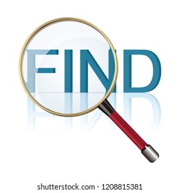 The letter design of the find. Isolated on white background.