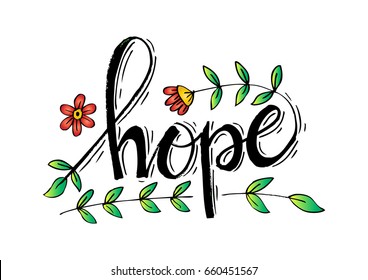 letter design- hope with floral
