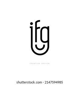 Letter design IFG minimal creative concept