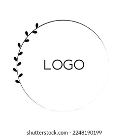 Letter design logo. Black font in white circle 