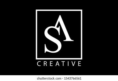 AS letter design logo concept with black and white colors trendy vector illustration.