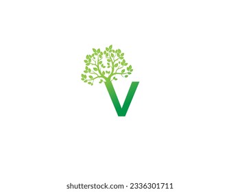 Letter  Design Logo with Creative Tree Branch. Letter Tree Icon Logo. Tree letter  Royalty Free Vector Image