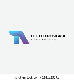 letter design a logo gradient color icon