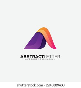 letra un logotipo de diseño gráfico de color degradado