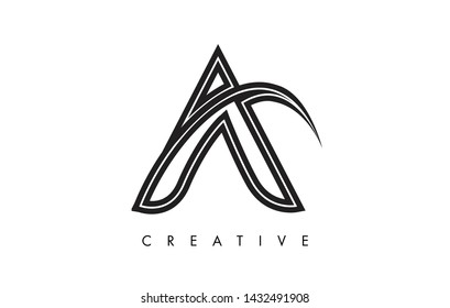 A Letter Design Logo. Letter A Icon Logo with Modern Swoosh vector Illustration.