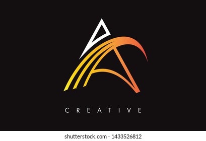 A Letter Design Logo. Letter A Icon Logo with Modern Swoosh vector Illustration.