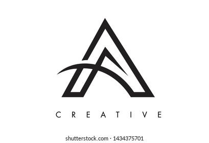 A Letter Design Logo. Letter A Icon Logo with Modern Swoosh vector Illustration.