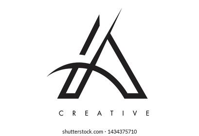 A Letter Design Logo. Letter A Icon Logo with Modern Swoosh vector Illustration.