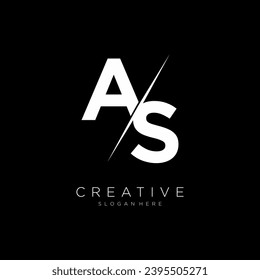 AS letter design logo logotype icon concept with Sans serif font and classic elegant style look vector illustration. AS Letter Logo Design Template Vector Illustration.