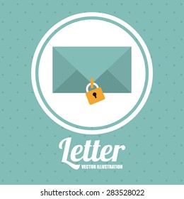Letter design over blue background, vector illustration