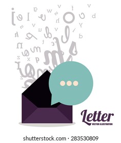 Letter design over white background, vector illustration