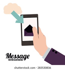 Letter design over white background, vector illustration