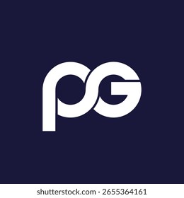 Logotipo de marca inicial do pg de design da carta