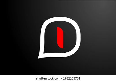 I letter design with red question cloud. Alphabet logo design. Branding icon for products and company