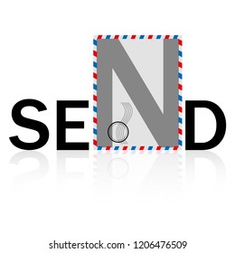 The letter design of the send. Isolated on white background.