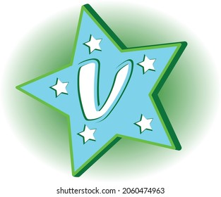 un diseño de letra con fondo de logotipo estrella,