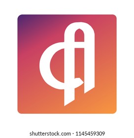 Letter A design with stylish font 