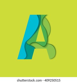 Letter A design template element. Material design Character for vector logo, icon and sign.