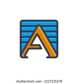 Letter A design template symbol vector illustration