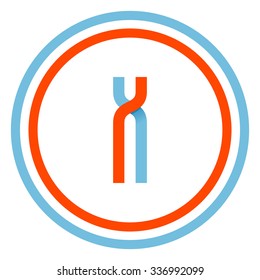 I letter design template. This letter can be used for a sports team or blue white and red flag of the country.